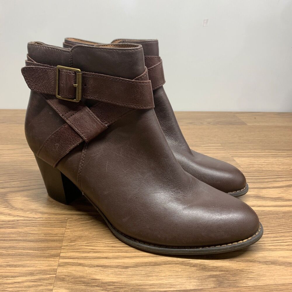 Vionic Trinity Boots Womens US Size 9.5‎ Brown Leather Booties TVW5300 Ankle